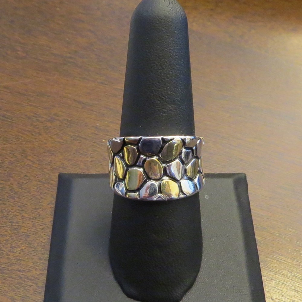 Sterling Silver Rhodium Plated Statement Ring